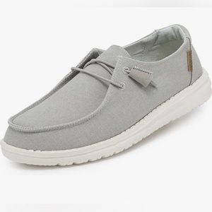 HEY DUDE Women Chambray Light Grey Loafers Slippers Sandals Shoes Size 9 NWT